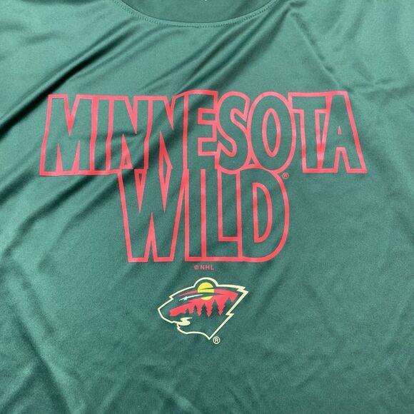MINNESOTA WILD NHL Long Sleeve Athletic Top Shirt Men's 2XL Green - Picture 2 of 7